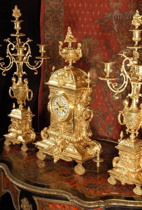 fig 3. ***** SOLD ***** Large and Stunning Classical Clock Set ~ French - Circa 1880 ~